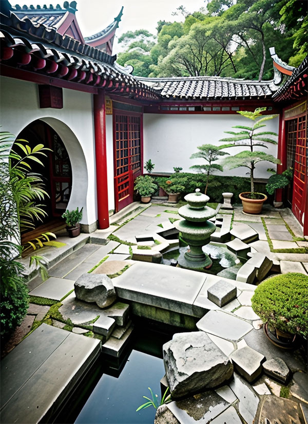 合肥中式小庭院景观